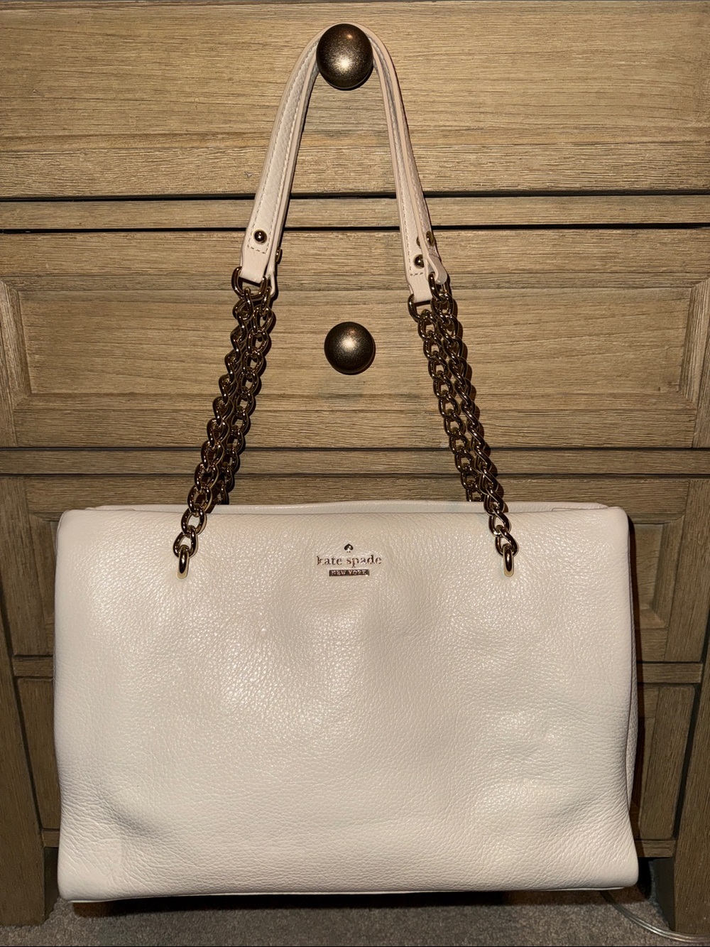 kate spade Cream Leather Chain-Handle Shoulder Bag